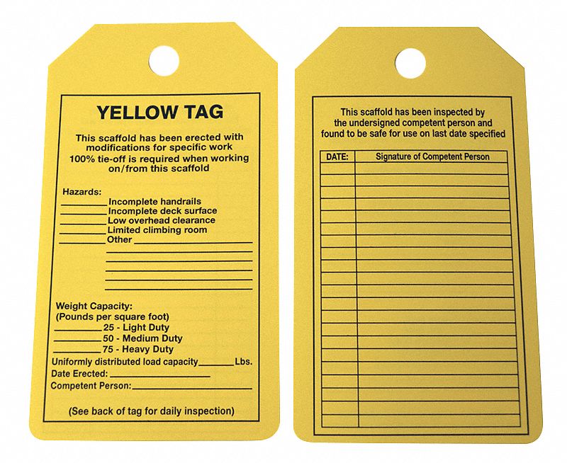 GRAINGER APPROVED Status Alert Tag, Cardstock, Height 53/4", Width 3