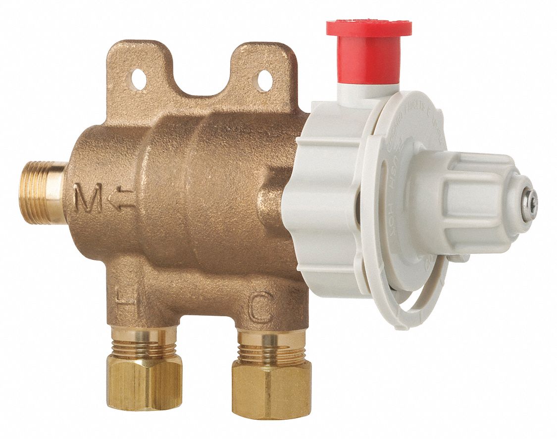 CHICAGO FAUCETS 3/8" Compression Inlet Type Mixing Valve, Brass, 4.6