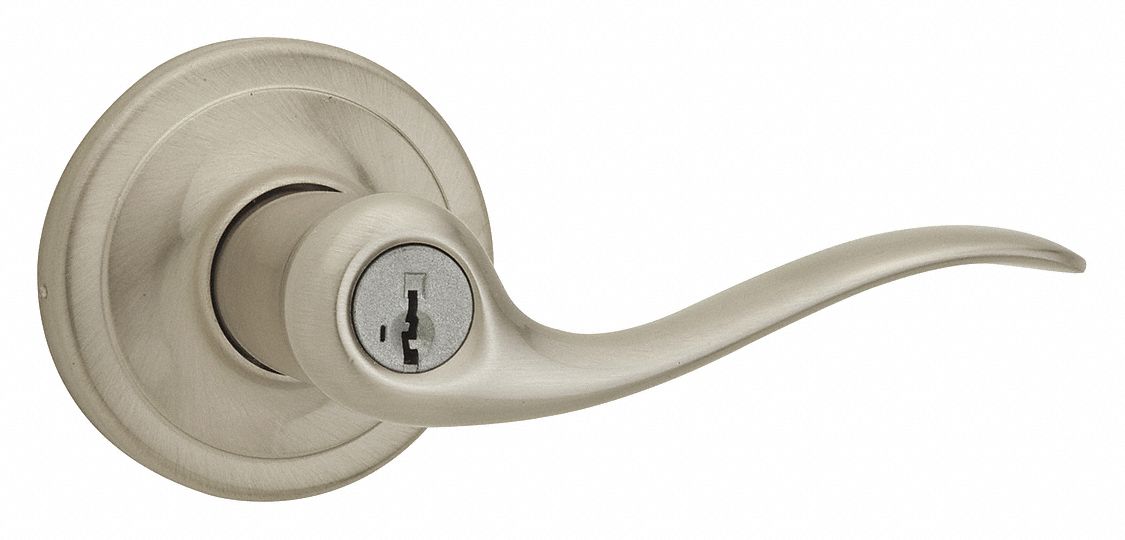 KWIKSET Door Lever Lockset, Mechanical, Standard Duty, Different, Satin Nickel 443Y61740TNL