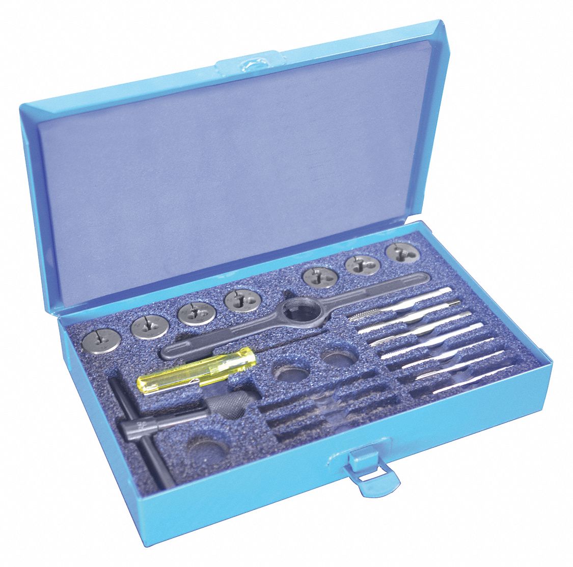 GREENFIELD THREADING 17 Tap and Die Set with 4 to 1/4" Size Range