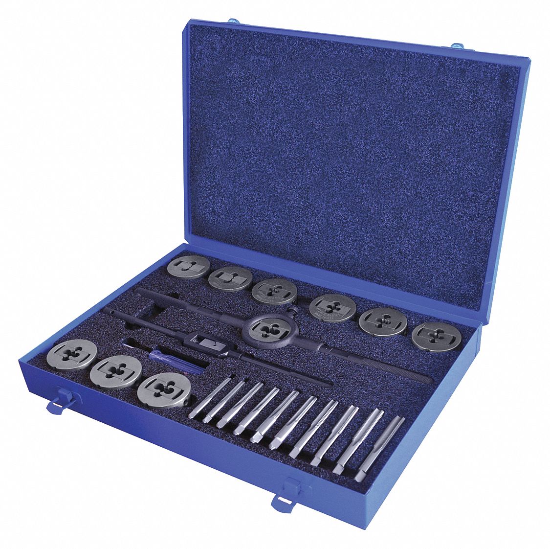 GREENFIELD THREADING 23 Tap and Die Set with 1/4" to 1/2" Size Range