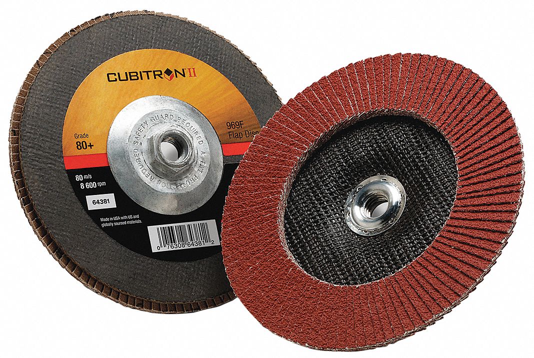 3M CUBITRON II Flap Disc 5 8 11 Mounting Hole Size 80 Abrasive Grit