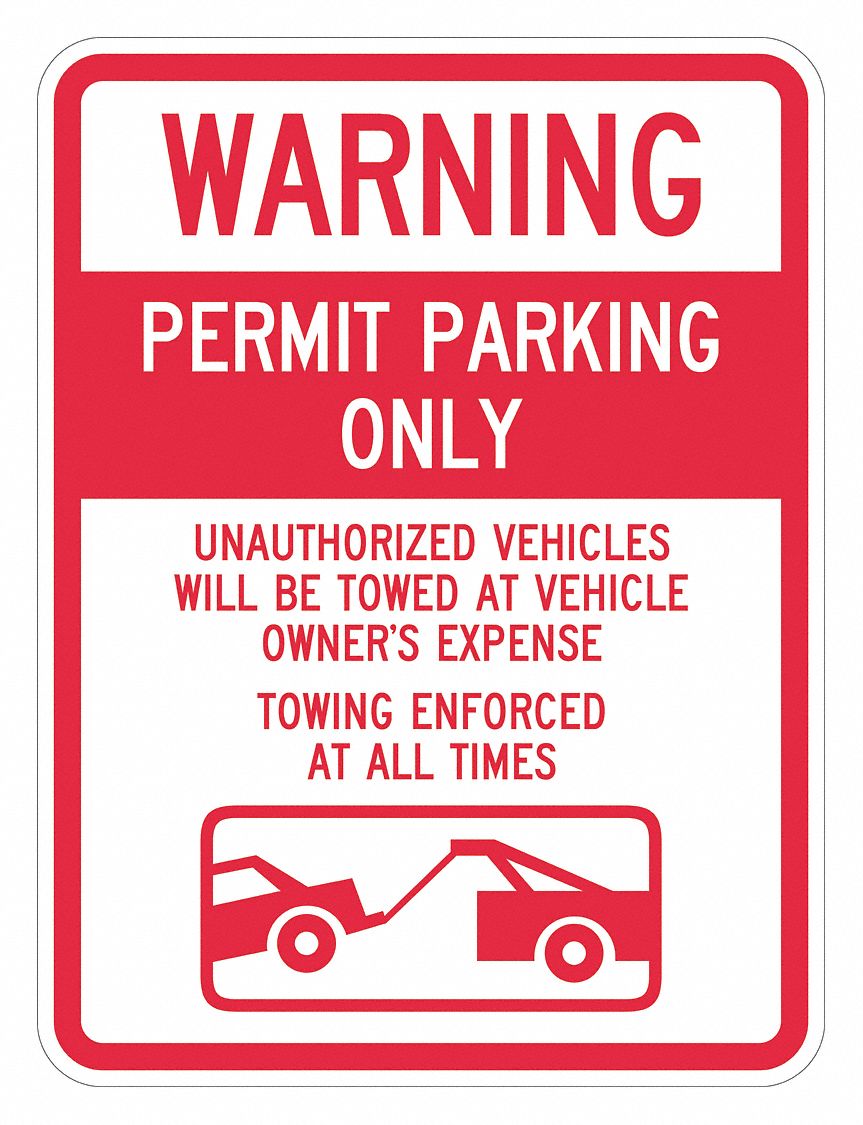 24 In X 18 In Nominal Sign Size Aluminum Parking Sign 449J66 T1