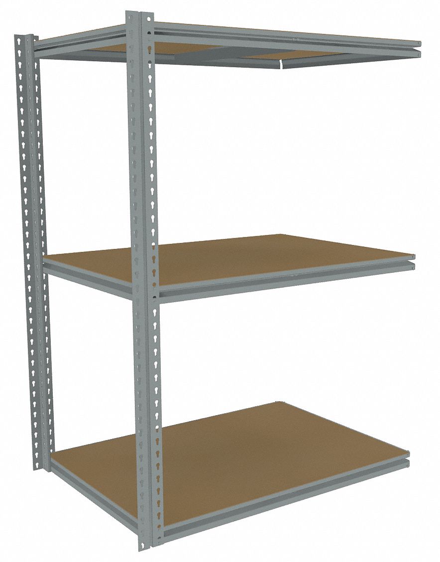 TENNSCO AddOn Boltless Shelving with Particle Board Decking, 3 Shelves
