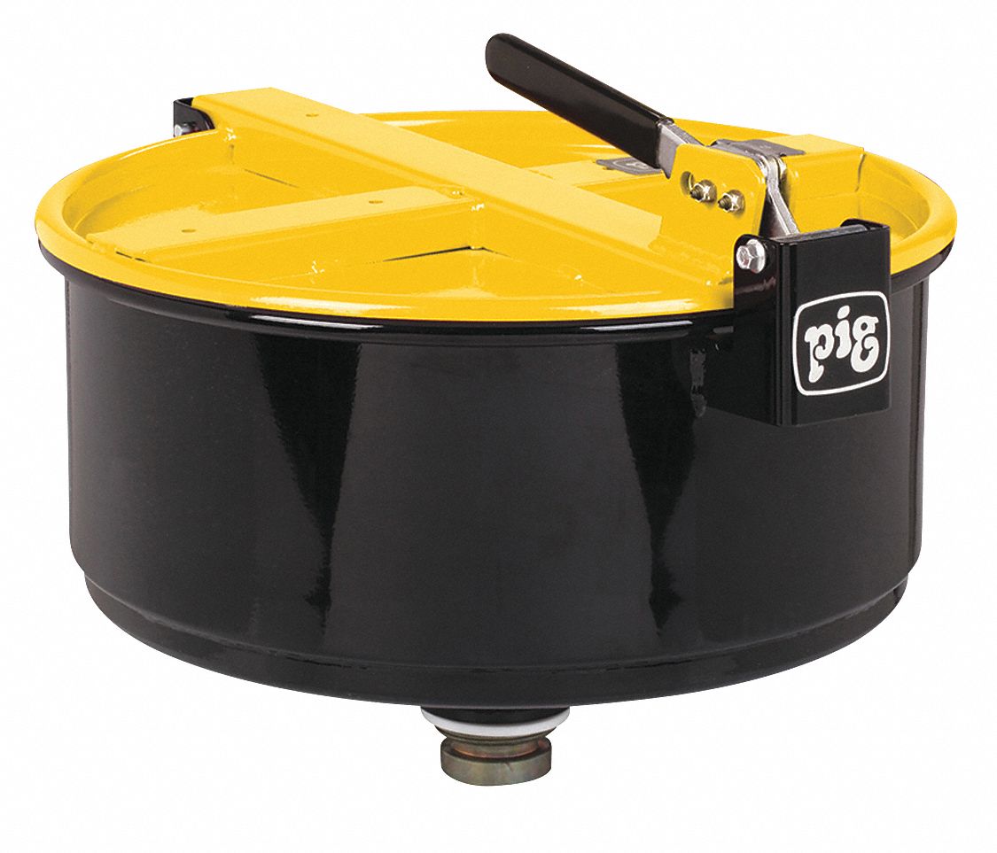 PIG Drum Funnel, Steel, 5 1/2 gal Total Capacity, 13 5/16 in Height, 19