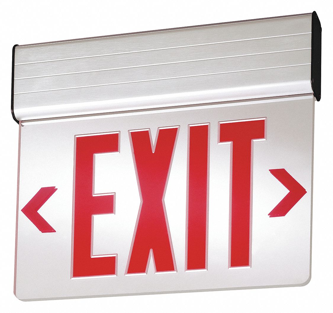 LITHONIA LIGHTING Number of Faces 1, LED, Exit Sign, Clear, Plastic