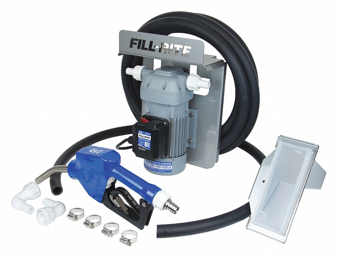 FILLRITE 1/4HP Flexible Hose EPDM, Nylon, Santoprene™, Stainless Steel DEF Transfer Pump, 8 GPM