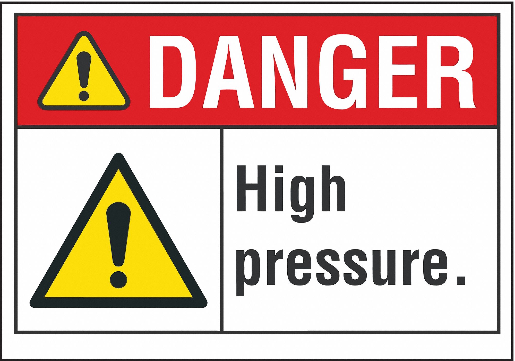LYLE High Pressure Danger Label, Sign Format ANSI/OSHA Format, High