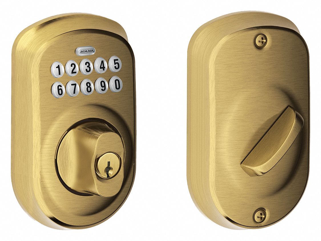 SCHLAGE RESIDENTIAL Mechanical Push Button Lockset, Deadbolt, Entry