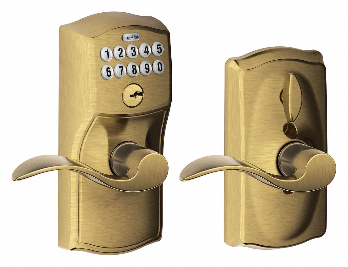 SCHLAGE RESIDENTIAL Electronic Lock, 2-3/8 in to 2-3/4 in Backset