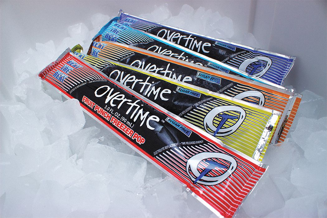 OVERTIME Electrolyte Freezer Pop, Freezer Pop, Sugar Free, 150 Package