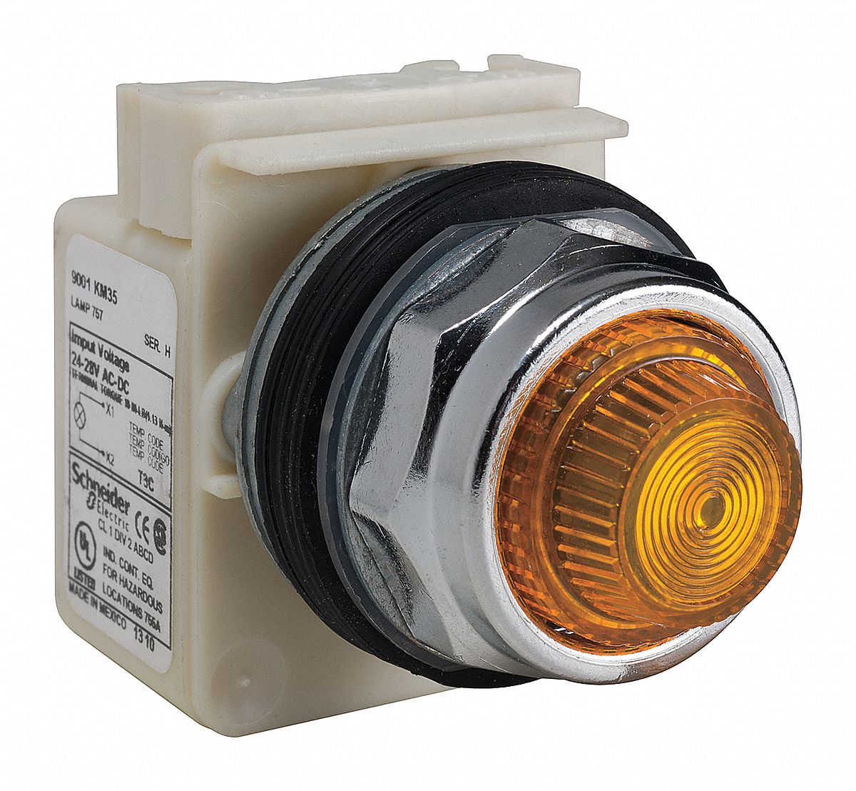 SCHNEIDER ELECTRIC Pilot Light Complete, 30 mm, 24V AC/DC Voltage, Lamp