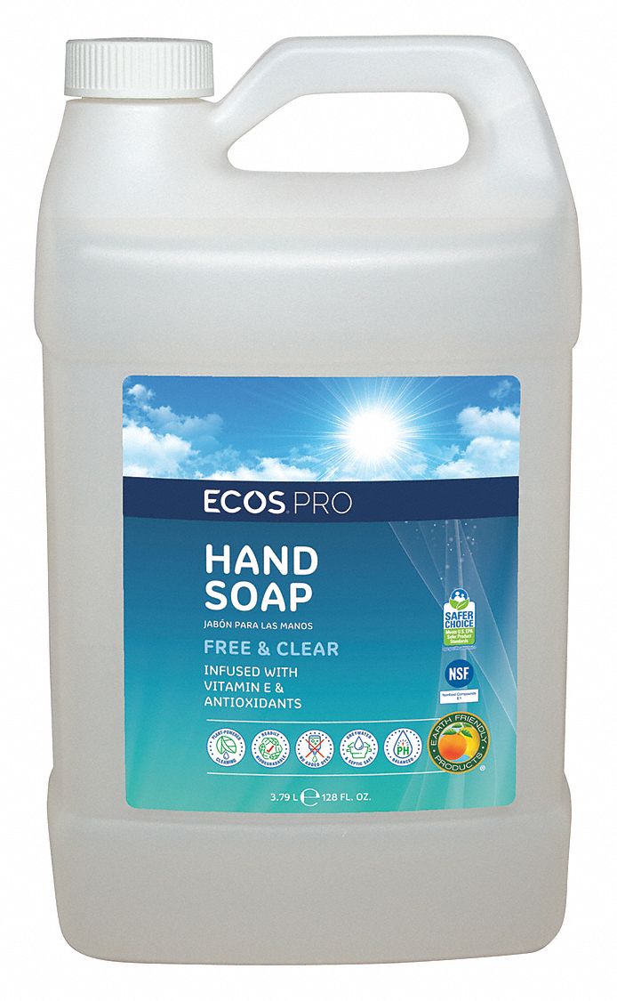 ECOS PRO Unscented, Liquid, Hand Soap, 1 gal., Cartridge, Universal 45CA48PL9663/04 Grainger