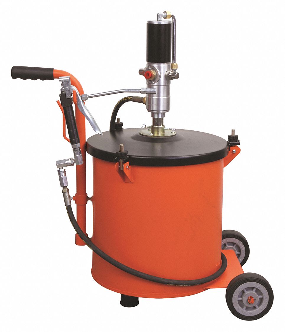 WESTWARD Portable Air Operated Grease Pump, Fits Container Size Steel