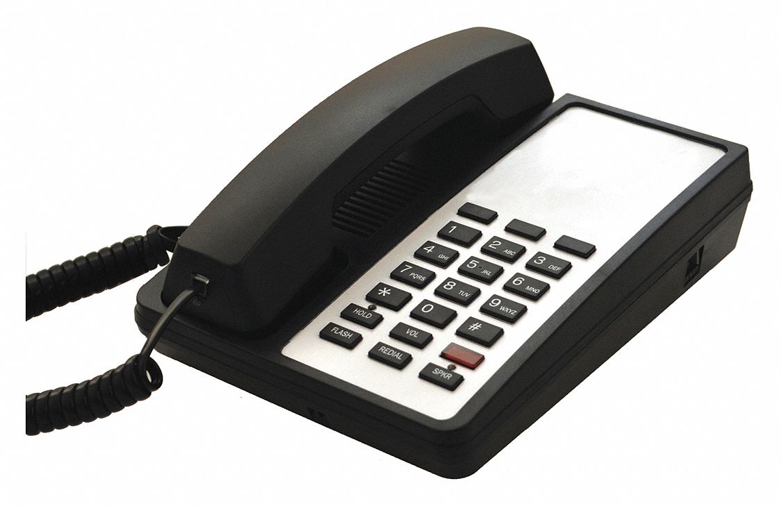 BITTEL Analog Hospitality Telephone, Black, Voicemail Yes 45CT95123S