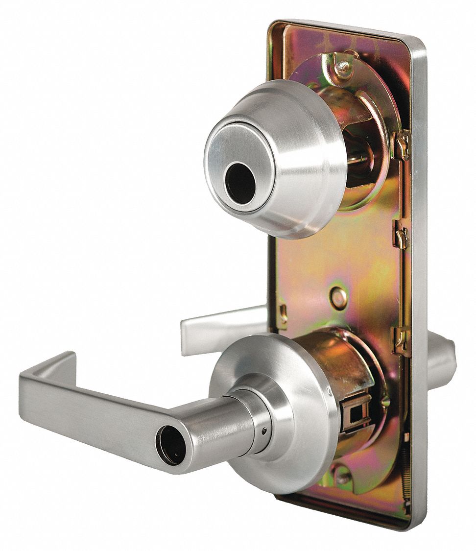 STANLEY Lever Lockset, Mechanical, Standard Duty, Different, Satin