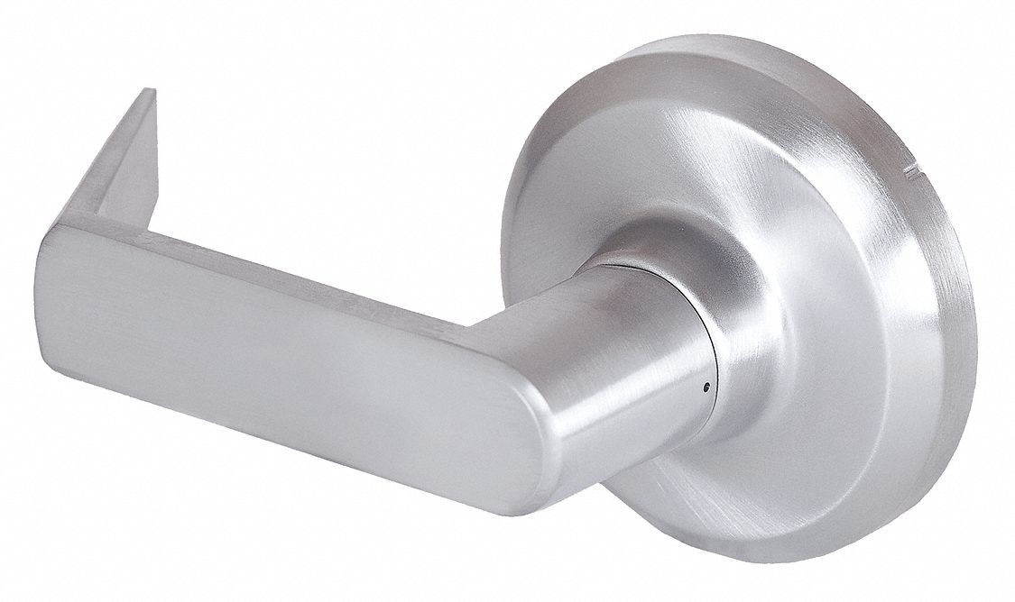 STANLEY Lever Lockset, Mechanical, Heavy Duty, Lock is Keyless, Satin