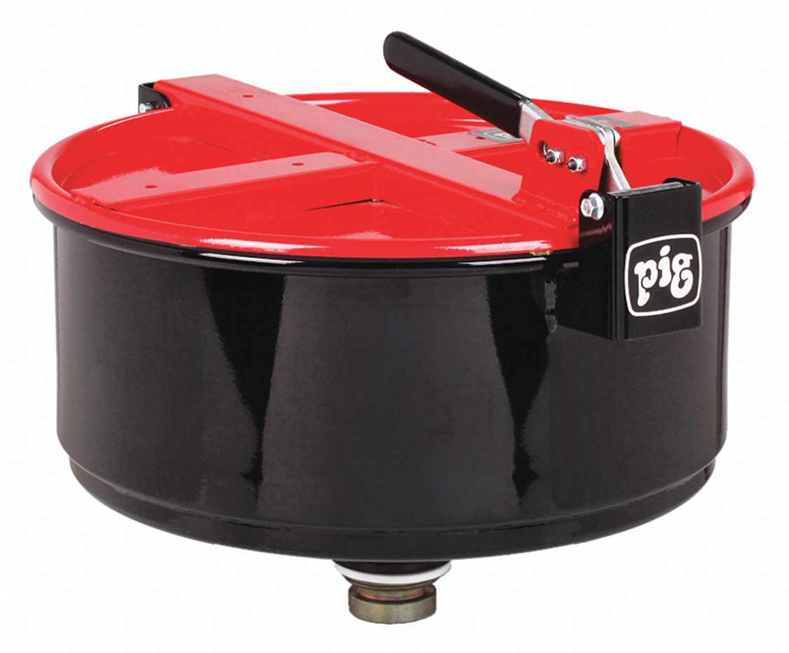PIG Drum Funnel, Steel, 13 9/32 in Height, Red 45GN84DRM1210RD
