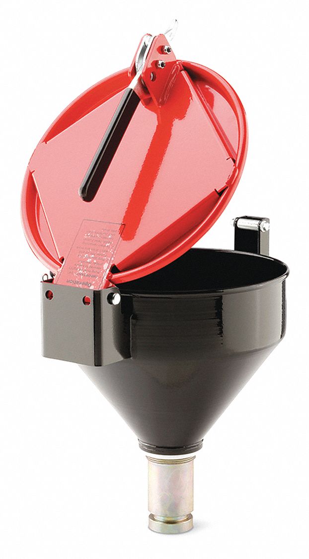 PIG Drum Funnel, Steel, 15" Height, Red 45GN88DRM1127RDNPT Grainger