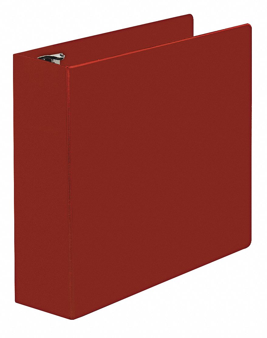 UNIVERSAL ONE Red 3" 3Ring Binder, 81/2" x 11" Sheet Size, Suede