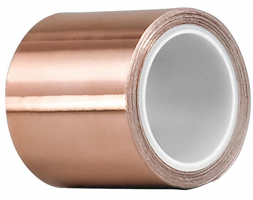 3M Copper Shielding Foil Tape, Acrylic, 3.50 mil Thick, 2" X 6 yd., 1