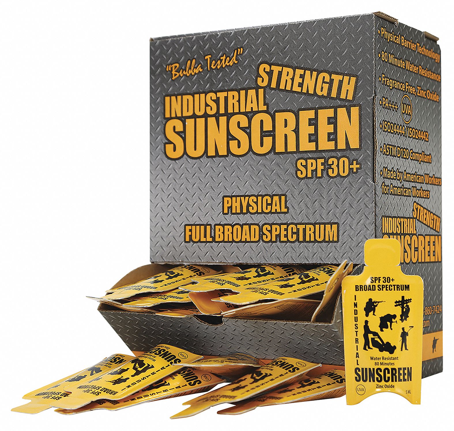 INDUSTRIAL SUNSCREEN Sunscreen, Lotion, Box, Wrapped Packets, 0.170 oz