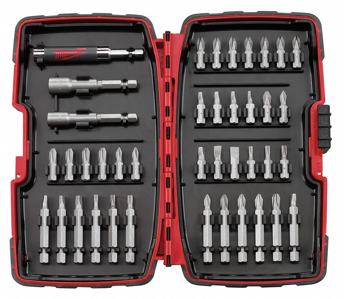 MILWAUKEE 40Piece Screwdriver Bit Set, 1/4 in Hex Shank Size 45L152