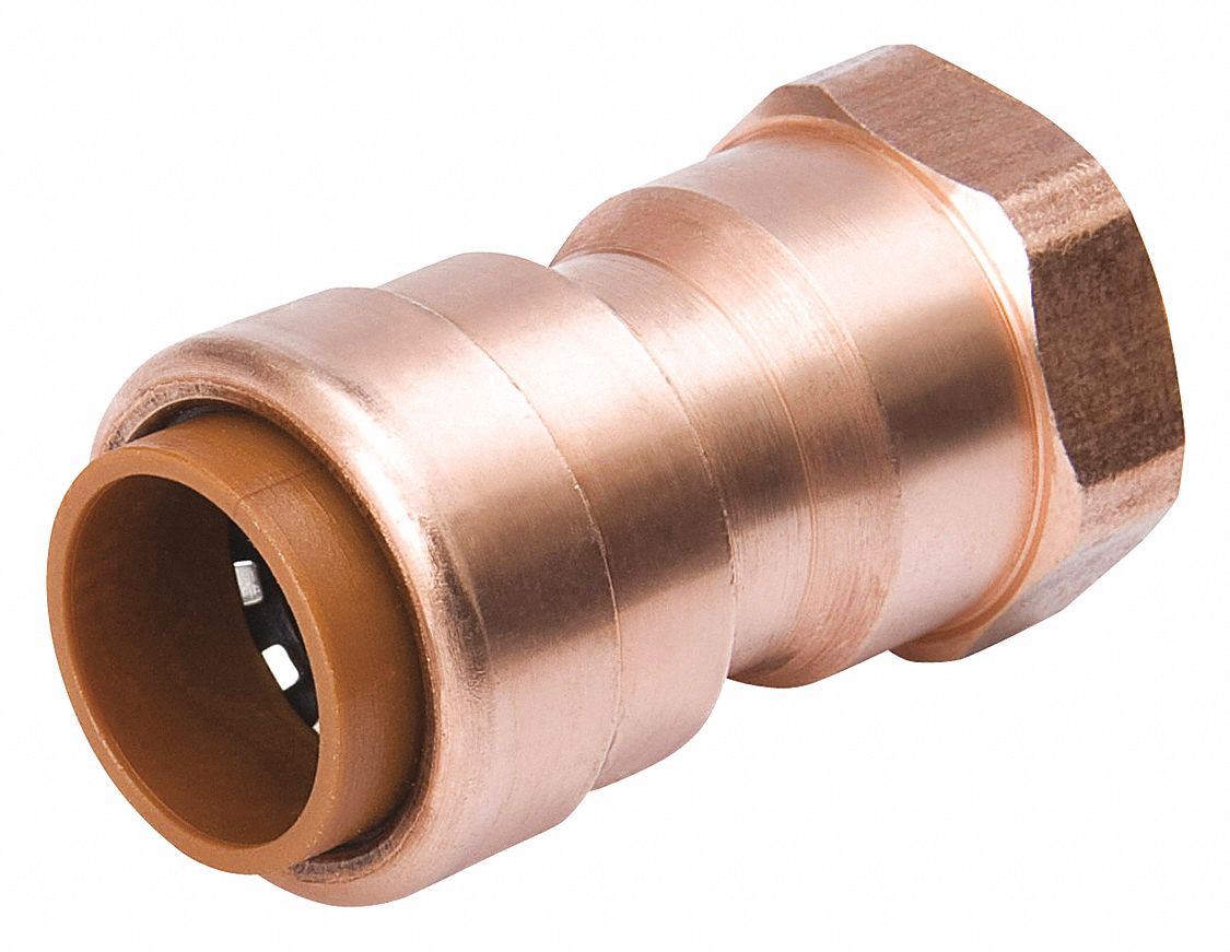 PROLINE Copper Copper Push Fit Adapter, 1/2 in Tube Size 45NF98650