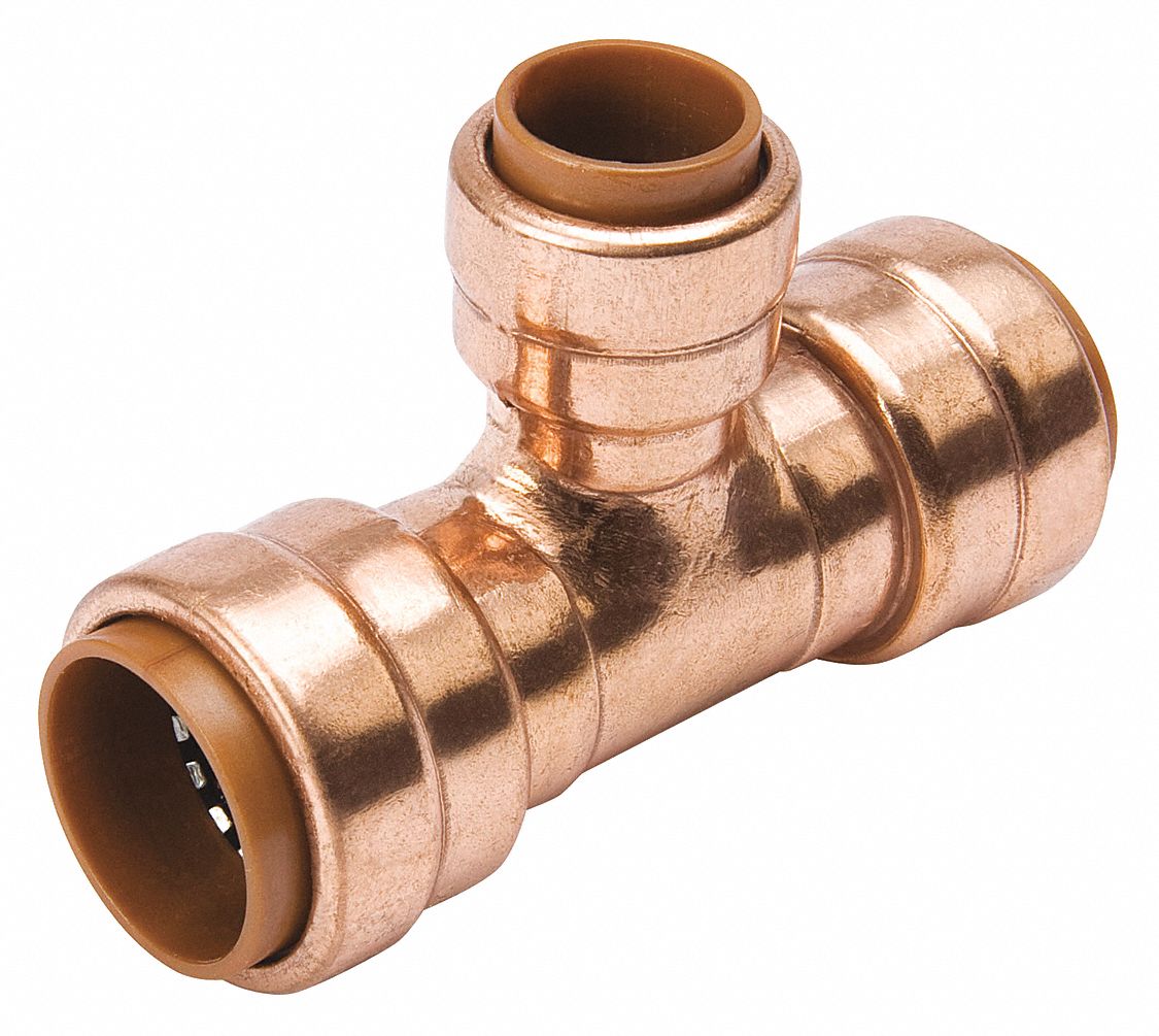 PROLINE Copper Copper Push Fit Reducing Tee, 3/4 in Tube Size 45NG07