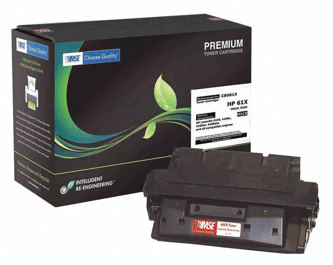 MSE Toner Cartridge Black HP 45VM12 MSE C8061X M Grainger