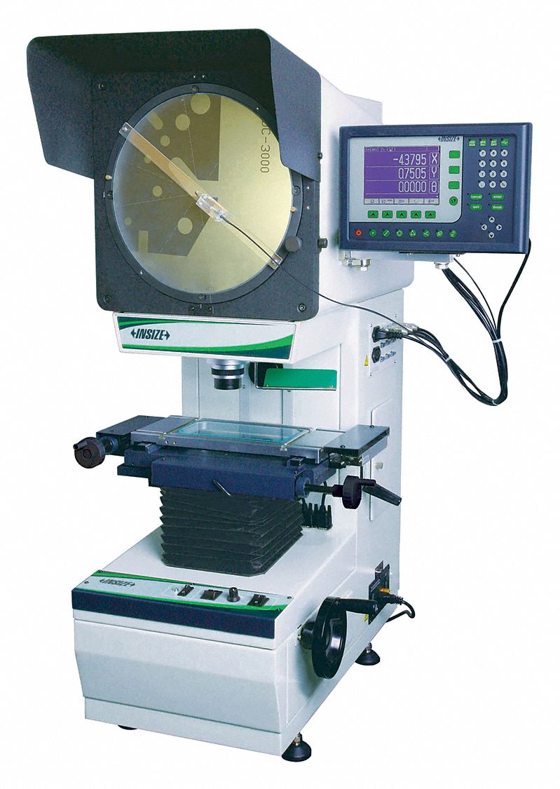 INSIZE Vertical Optical Comparator, 12" Screen, 10x Mag., X Axis=6", Y