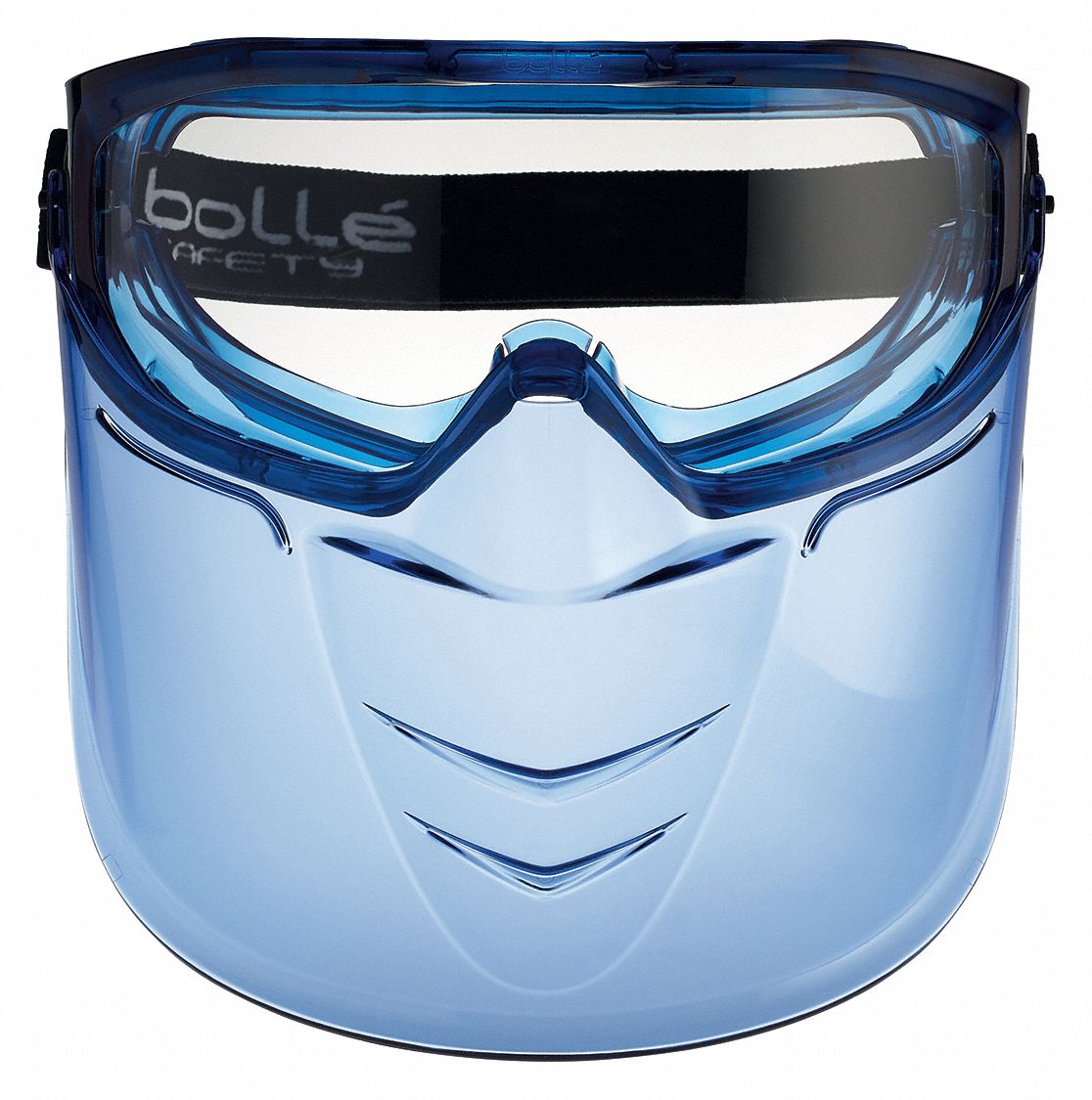 BOLLE SAFETY Visor, For Use With Safety Goggles, Polycarbonate, Blue, X