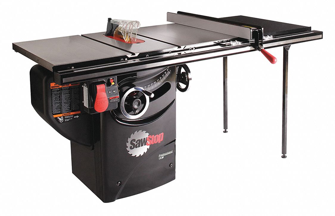 SAWSTOP Table Saw, Stand Type, 10 in Blade Dia., 5/8 in Arbor Size, Max. Blade Speed