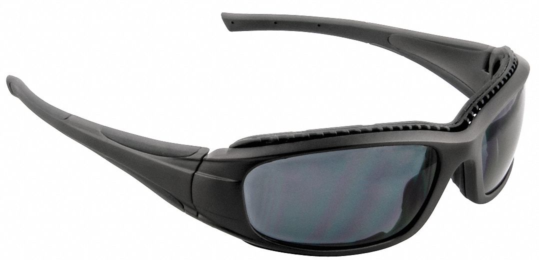 Safety Glasses, Black Frame, Gray Lens