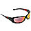 Safety Glasses, Blk Fr, Red Mirror Lens