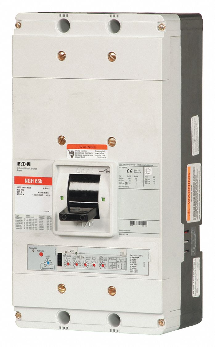 EATON Molded Case Circuit Breaker, 1,200 A Amps, Number of Poles 3