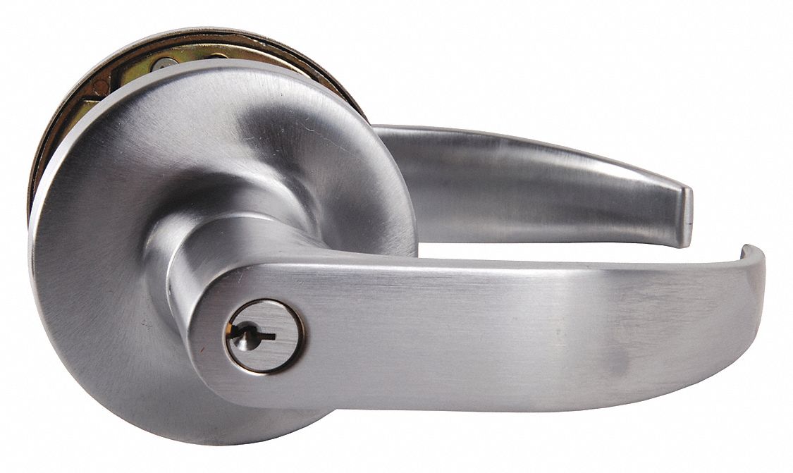 FALCON LOCK Lever, Mechanical, Heavy Duty, Different, Satin Chrome, 2 3