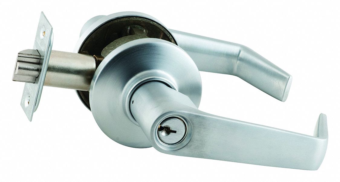 SCHLAGE Lever, Mechanical, Medium Duty, Keyed Different, Satin Chrome