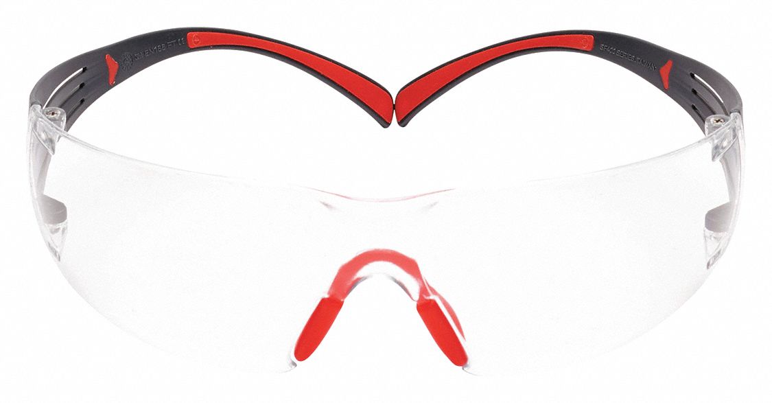 3m Safety Glasses Anti Fog Anti Scratch Wraparound Frame Frameless Clear Gray Red 475m59