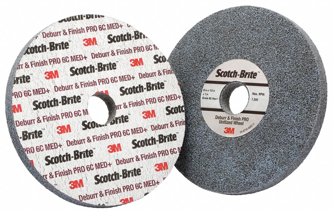 SCOTCHBRITE 6" Weld Grinding Convolute Wheel, 1/2" W, 1" Arbor Hole