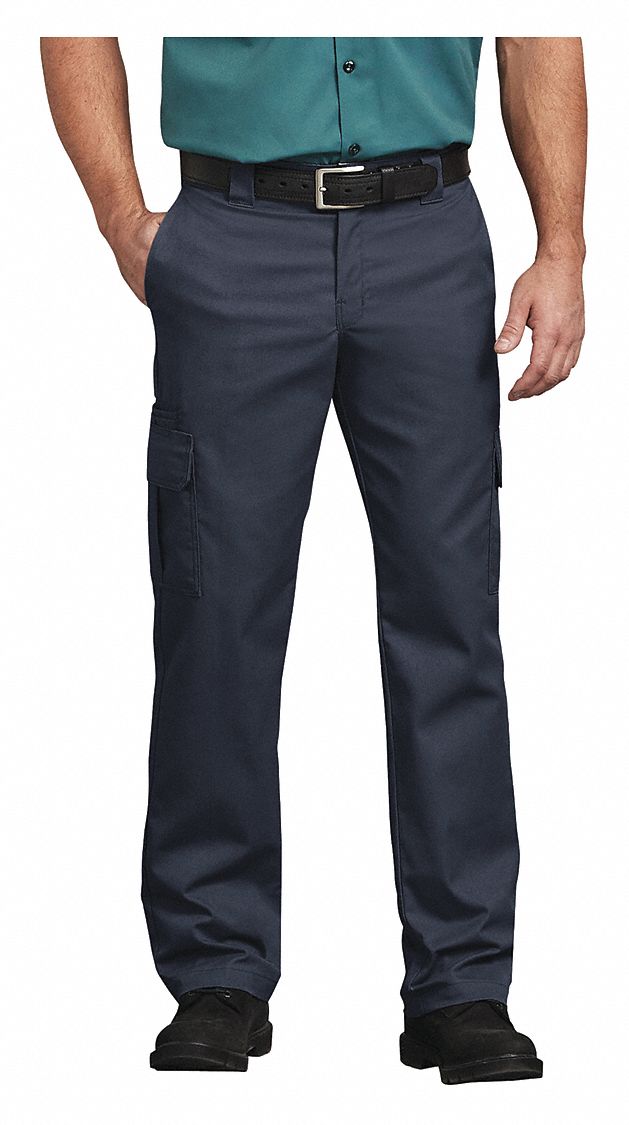 DICKIES Men's Work Pants, Cotton/Polyester, Color Dark Navy, Fits