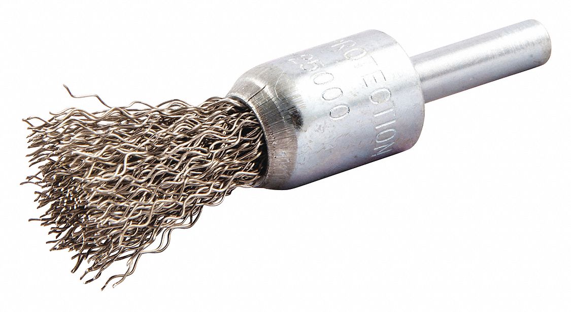 NORTON 1/2" Crimped Wire End Brush, No Shank Shank, 0.010" Wire Dia., 1