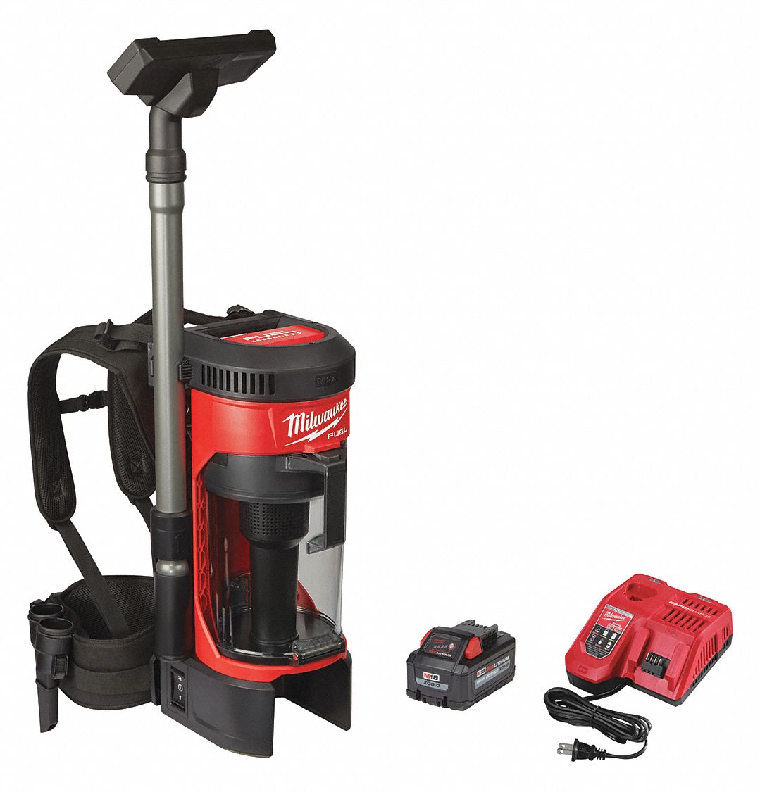 MILWAUKEE Cordless Backpack Vacuum, 55 cfm, HEPA Vacuum Filtration Type