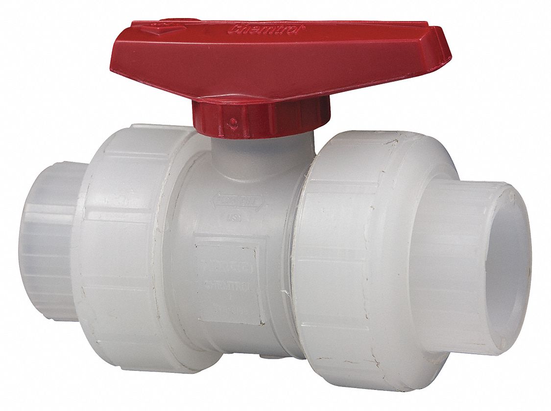 CHEMTROL 3 4 In Polypropylene Manual Two Way Ball Valve 489X74