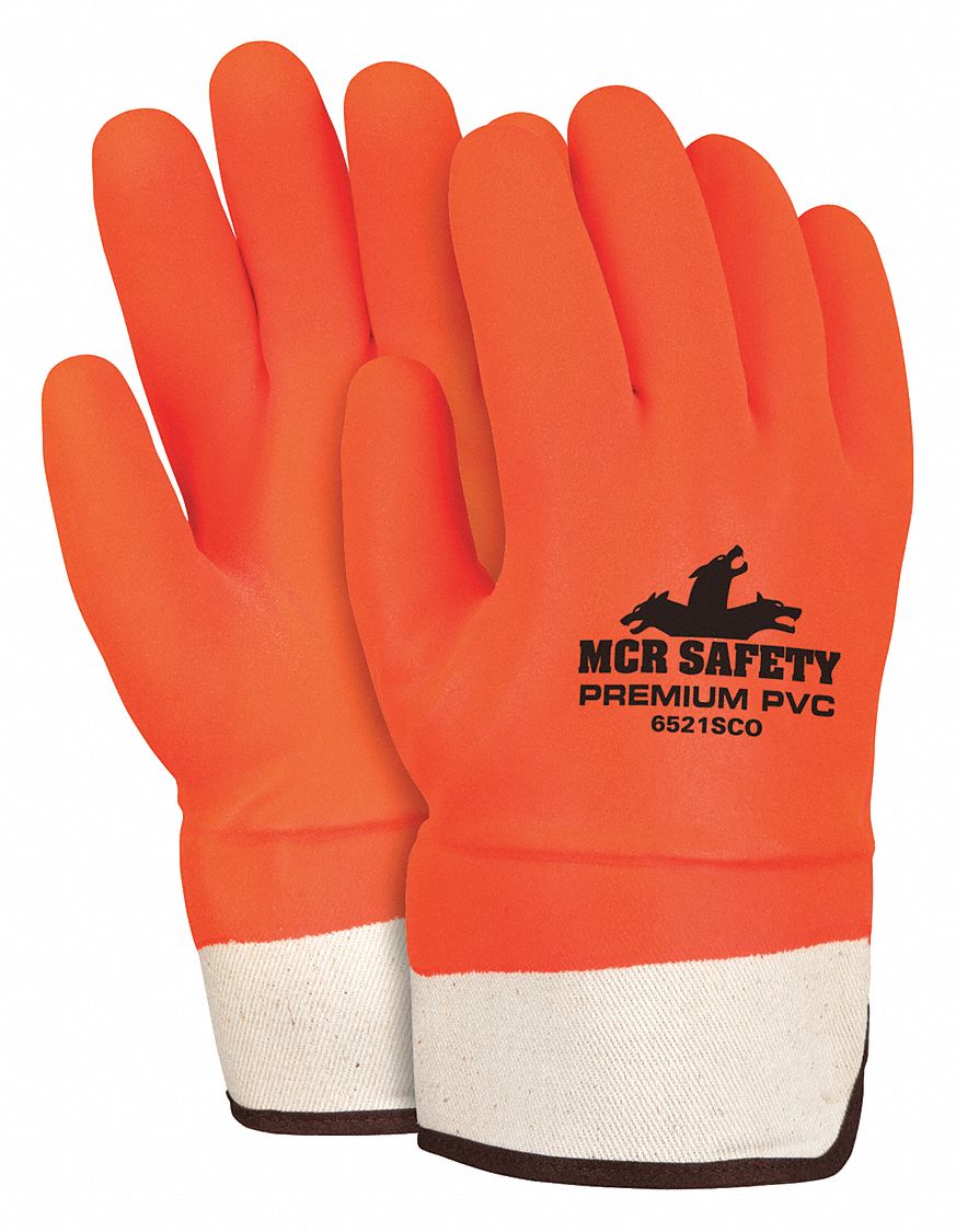 Mcr Safety Pvc Chemical Resistant Gloves L 12 Glove Length Orange