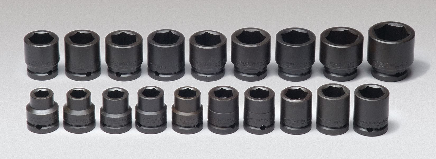 WRIGHT Impact Socket Set, Alloy Steel, Black Oxide, 3/4 in, Impact