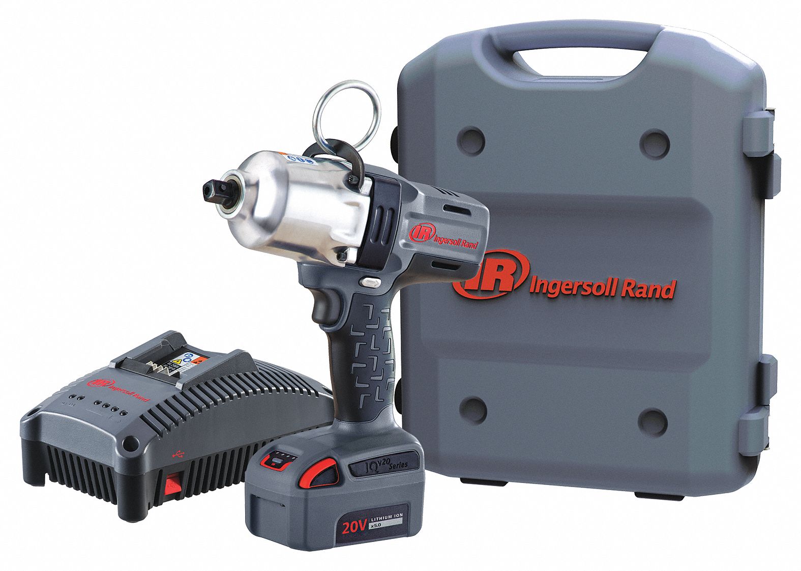 INGERSOLL RAND 1/2" Cordless Impact Wrench Kit, 20.0 Voltage, 780 ft