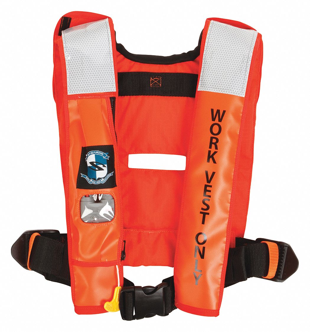 STEARNS Inflatable Life Jacket, USCG Type II, V, CO2 Flotation Material