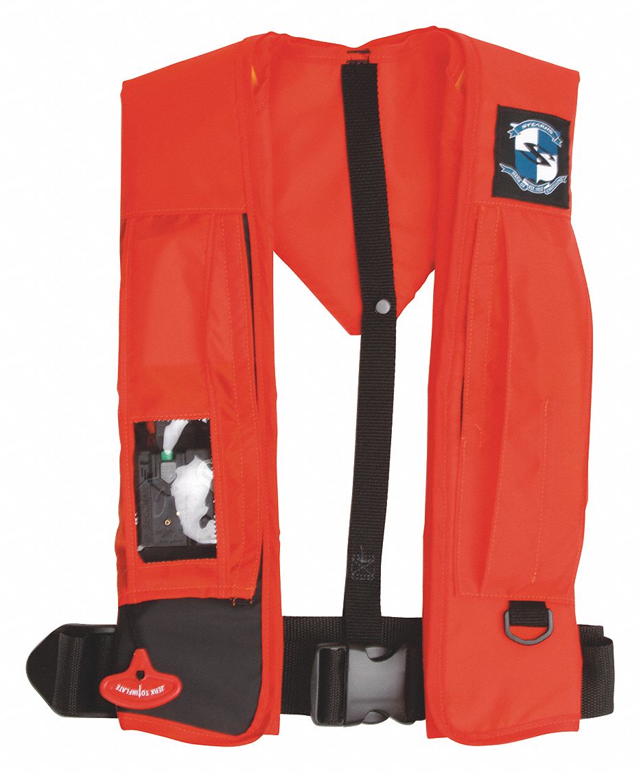 STEARNS Inflatable Life Jacket, USCG Type II, III, V, CO2 Flotation
