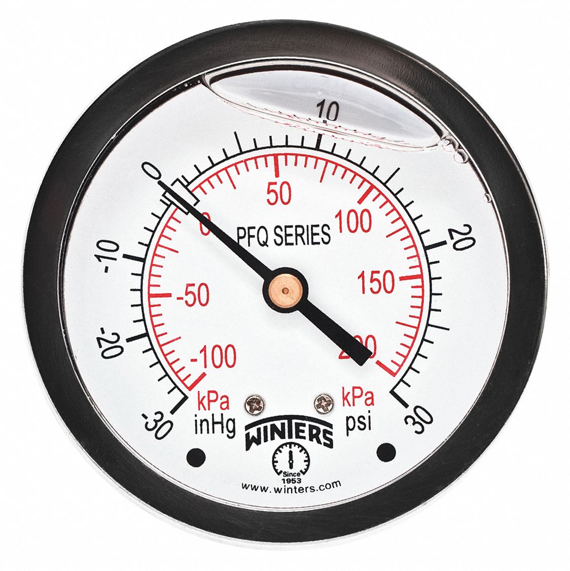 WINTERS INSTRUMENTS 21/2" General Purpose Compound Gauge, 30 to 0 to